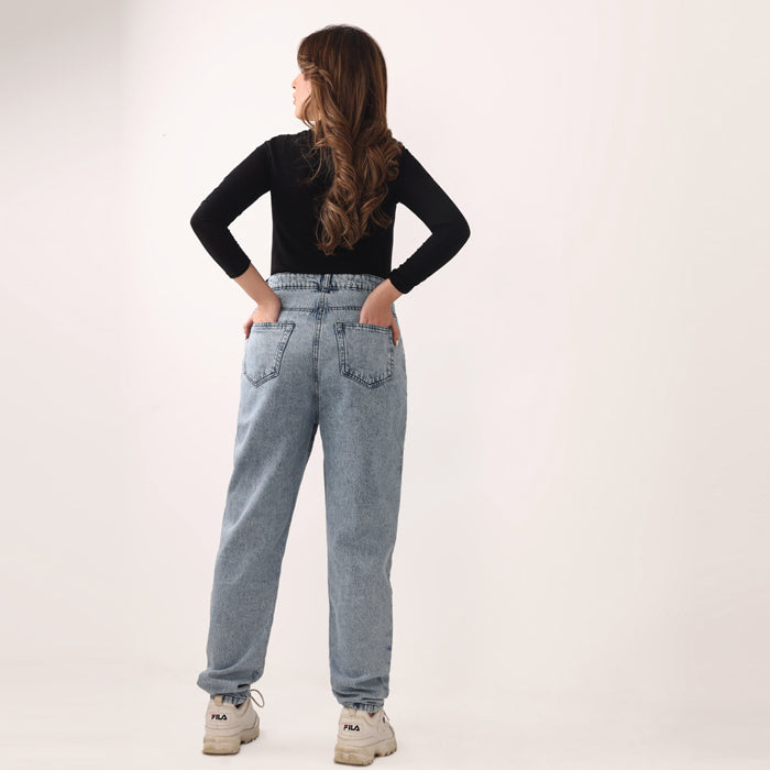 Ice Wash Mom Jeans